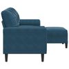 vidaXL 3-Sitzer-Sofa mit Hocker Blau 180 cm Samt
