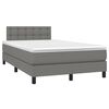 vidaXL Boxspringbett mit Matratze & LED Dunkelgrau 120x200 cm Stoff