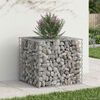 vidaXL Gabionen Hochbeet Silber 60 x 60 x 55 cm Verzinkter Stahl