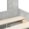 vidaXL Bettrahmen Beton Grau 135 x 190 cm Massives Kiefernholz
