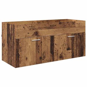 vidaXL Waschbeckenunterschrank mit Speicher Altholz Holzwerkstoff