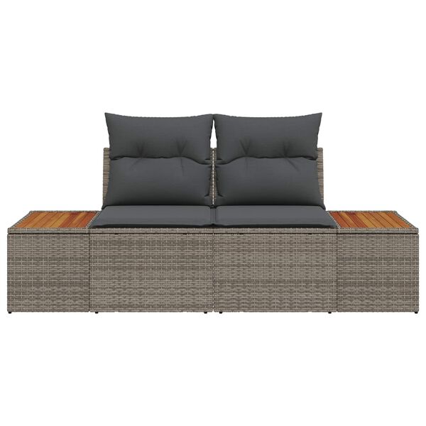vidaXL Gartensofa Grau 184 x 62 x 85cm Poly-Rattan