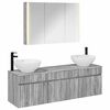 vidaXL Badezimmerschrank-Set 4 pcs Grau Sonoma 103,5 x 15,5 x 70 cm