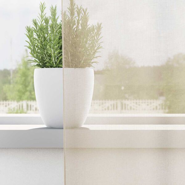 vidaXL Voile Vorh&auml;nge mit Lasche 2 Stk. Creme