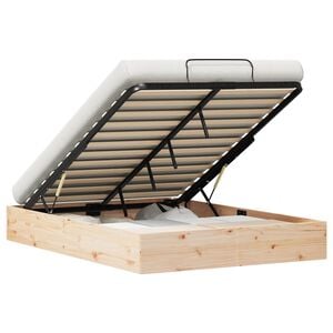 vidaXL Ottoman Bettgestell mit Stauraum Natur 140 x 200 cm