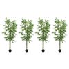 vidaXL Kunstbambusbaum 4 pcs Gr&uuml;n 60 x 18 x 190 cm Stoff und Bambus
