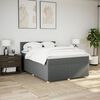 vidaXL Boxspringbett mit Matratze Dunkelgrau 160x200 cm Stoff