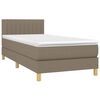 vidaXL Boxspringbett mit Matratze & LED Taupe 80x200 cm Stoff