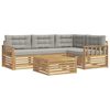 vidaXL Outdoor-Sofagarnitur 6 stk. Wei&szlig; und Hellgrau Polyester