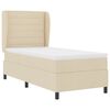 vidaXL Boxspringbett mit Matratze mit Kopfteil Creme 90 x 190 cm Stoff