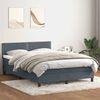 vidaXL Boxspringbett mit Matratze & LED Dunkelgrau 160x220 cm Samt