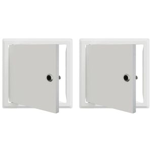 vidaXL Zugangsklappe 2 stk. Wei&szlig; 23 x 23 x 3 cm Stahl