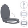 vidaXL Toilettensitz mit Absenkautomatik Grau Oval