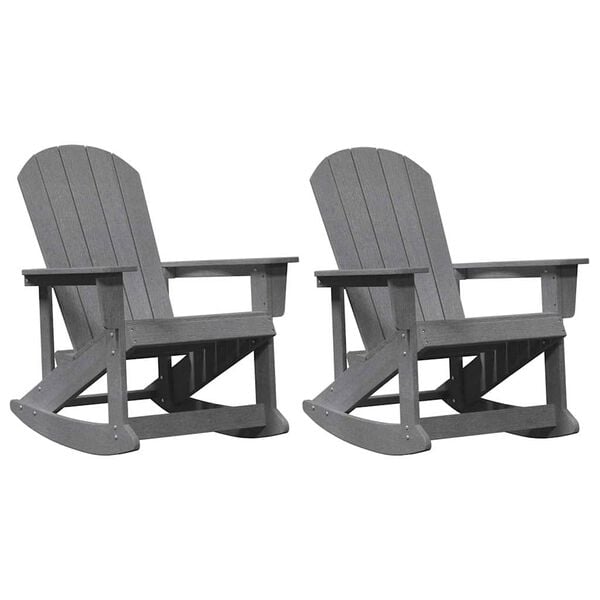 vidaXL Adirondack Schaukelstühle 2 pcs Hellgrau HDPE