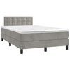 vidaXL Boxspringbett mit Matratze & LED Hellgrau 120x190 cm Samt