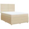 vidaXL Boxspringbett mit Matratze Creme 140x200 cm Stoff