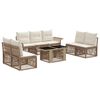 vidaXL Gartensofa-set 8 stk. Beige und Cremewei&szlig; Poly-Rattan