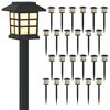 vidaXL Au&szlig;en Solarlichter mit Erdnagel 24 stk. Warmes Wei&szlig; 38,5 cm PP
