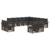 vidaXL Gartensofa-set 13 Stk. Grau und Dunkelgrau Poly-Rattan