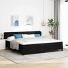 vidaXL Boxspringbett mit Matratze Schwarz 200 x 200 cm Stoff