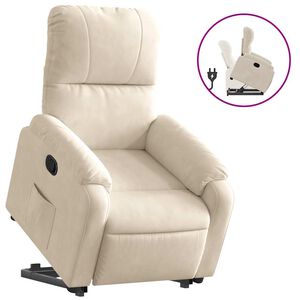 vidaXL Relaxsessel mit Aufstehhilfe Beige Mikrofasergewebe