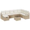 vidaXL Sofa Set 9 stk. 8-Sitzanzahl Beige und Creme Poly-Rattan
