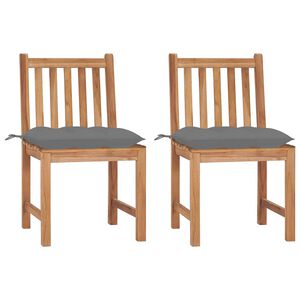 vidaXL Gartenst&uuml;hle 2 Stk. mit Kissen Massivholz Teak