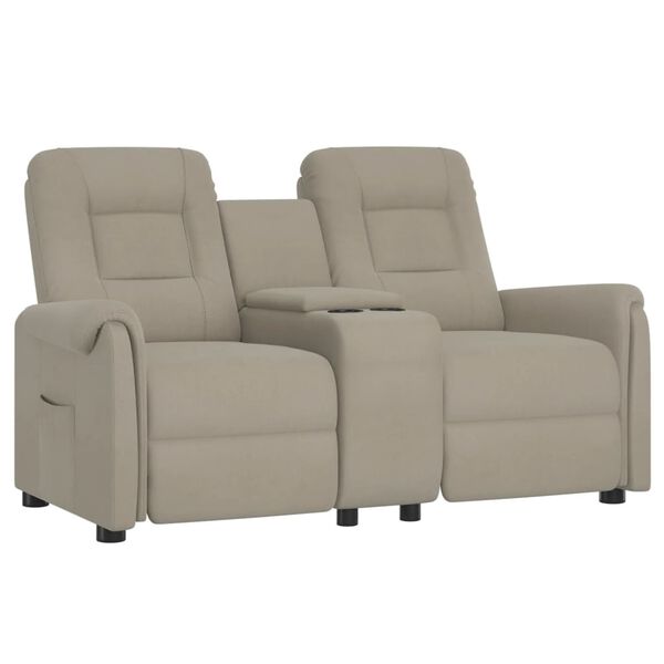 vidaXL 2-Sitzer Massagesessel mit Getr&auml;nkehalter Hellgrau