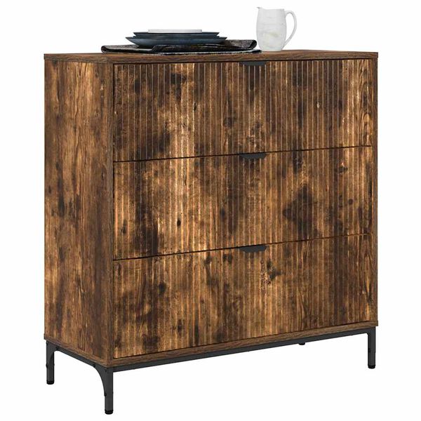 vidaXL Sideboard Ger&auml;ucherte Eiche 79,5 x 33 x 82 cm Holzwerkstoff