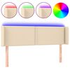 vidaXL LED Kopfteil Creme 147x16x78/88 cm Stoff