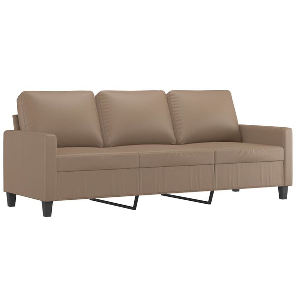vidaXL 3-Sitzer-Sofa Cappuccino-Braun 180 cm Kunstleder