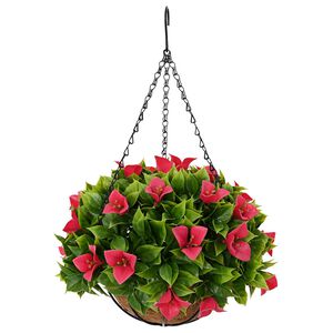 vidaXL K&uuml;nstliche Blumen Rosig 33 x 33 x 44 cm PE und Stahl