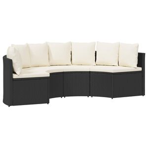 vidaXL Sofa Set 2 stk. Schwarz Massives Akazienholz und Poly Rattan