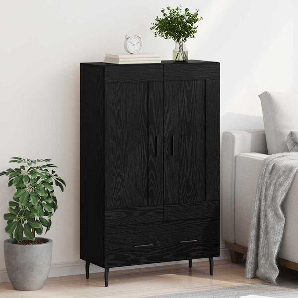 vidaXL Highboard Schwarz Eichen-Optik 69,5 x 31 x 115 cm Holzwerkstoff