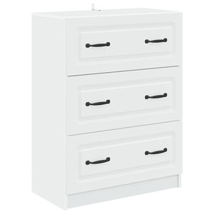 vidaXL Schubladenschrank 66 x 34,5 x 87 cm Holzwerkstoff Wei&szlig;