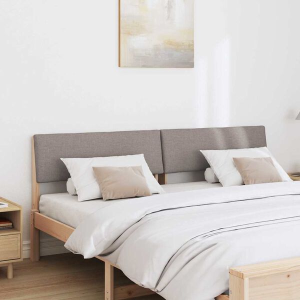 vidaXL Gepolstertes Kopfteil Taupe 200 cm Massives Kiefernholz