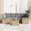 vidaXL Gartensofa-set mit Kissen 7 pcs Beige Poly-Rattan