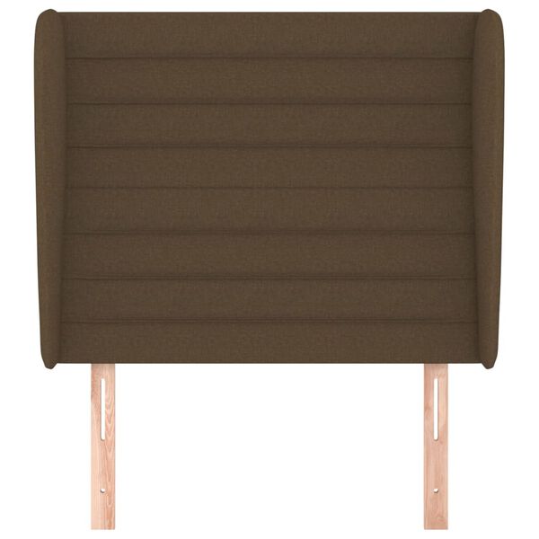 vidaXL Kopfteil mit Ohren Dunkelbraun 93x23x118/128 cm Stoff