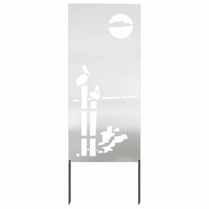 vidaXL Garten Sichtschutz-Leinwand Silber 50 x 140 cm Edelstahl