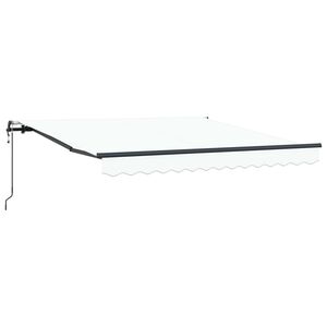 vidaXL Einziehbare Markise Wei&szlig; 350 x 250 cm Stoff und Aluminium