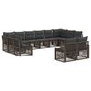 vidaXL Gartensofa-set 12 stk. Grau Poly-Rattan