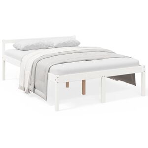 vidaXL Seniorenbett Wei&szlig; 140x190 cm Massivholz Kiefer