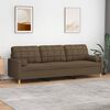 vidaXL 3-Sitzer-Sofa mit Kissen Braun 210 cm Stoff
