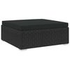 vidaXL Modular-Fu&szlig;hocker 1 Stk. mit Kissen Poly-Rattan Schwarz