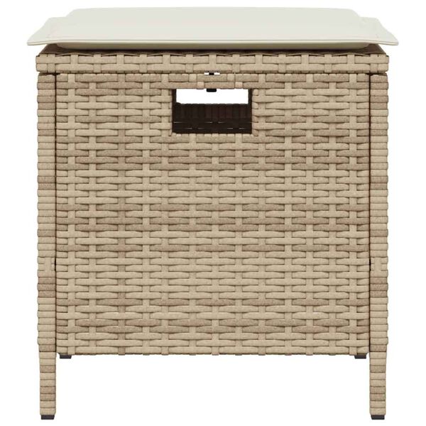 vidaXL 5-tlg. Garten-Essgruppe mit Kissen Beige Poly Rattan