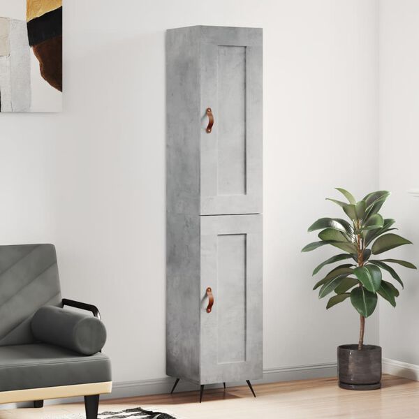 vidaXL Highboard Betongrau 34,5x34x180 cm Holzwerkstoff