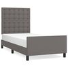 vidaXL Bettgestell mit Kopfteil Grau 80x200 cm Kunstleder