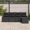 vidaXL Sofa Set mit Kissen mit Speicher 5 pcs Schwarz Poly-Rattan