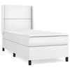 vidaXL Boxspringbett mit Matratze Wei&szlig; 100x200 cm Kunstleder