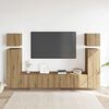 vidaXL 8-tlg. TV-Schrank-Set Wandmontage Artisan-Eiche Holzwerkstoff